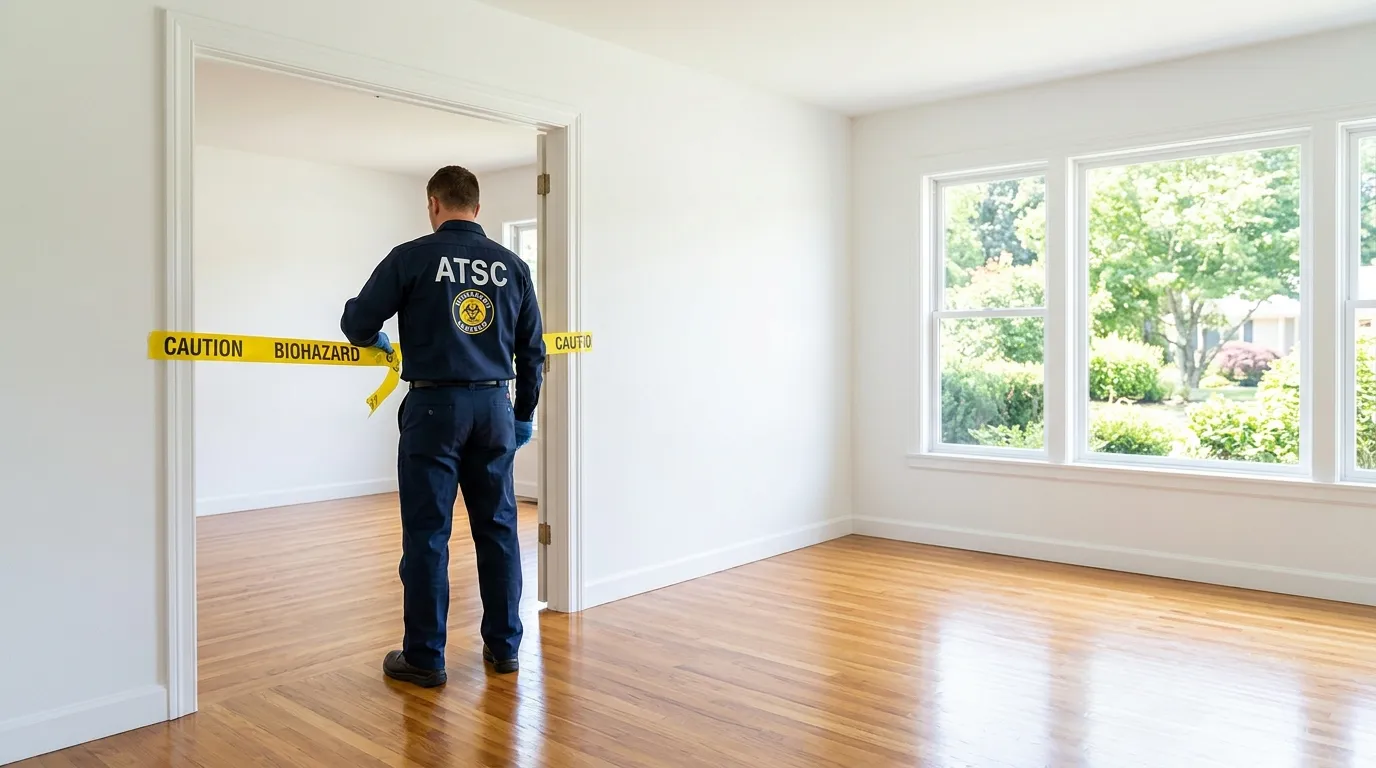 Certified biohazard cleanup crew performing Trauma Scene Cleanup in Morehead